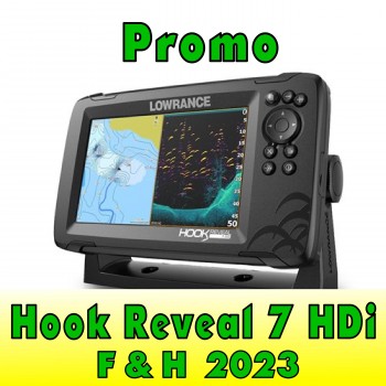 Lowrance HOOK REVEAL 7 HDI GPS cu sonda 83/200/455/800 kHz  sonar pescuit, oferta F&H 23